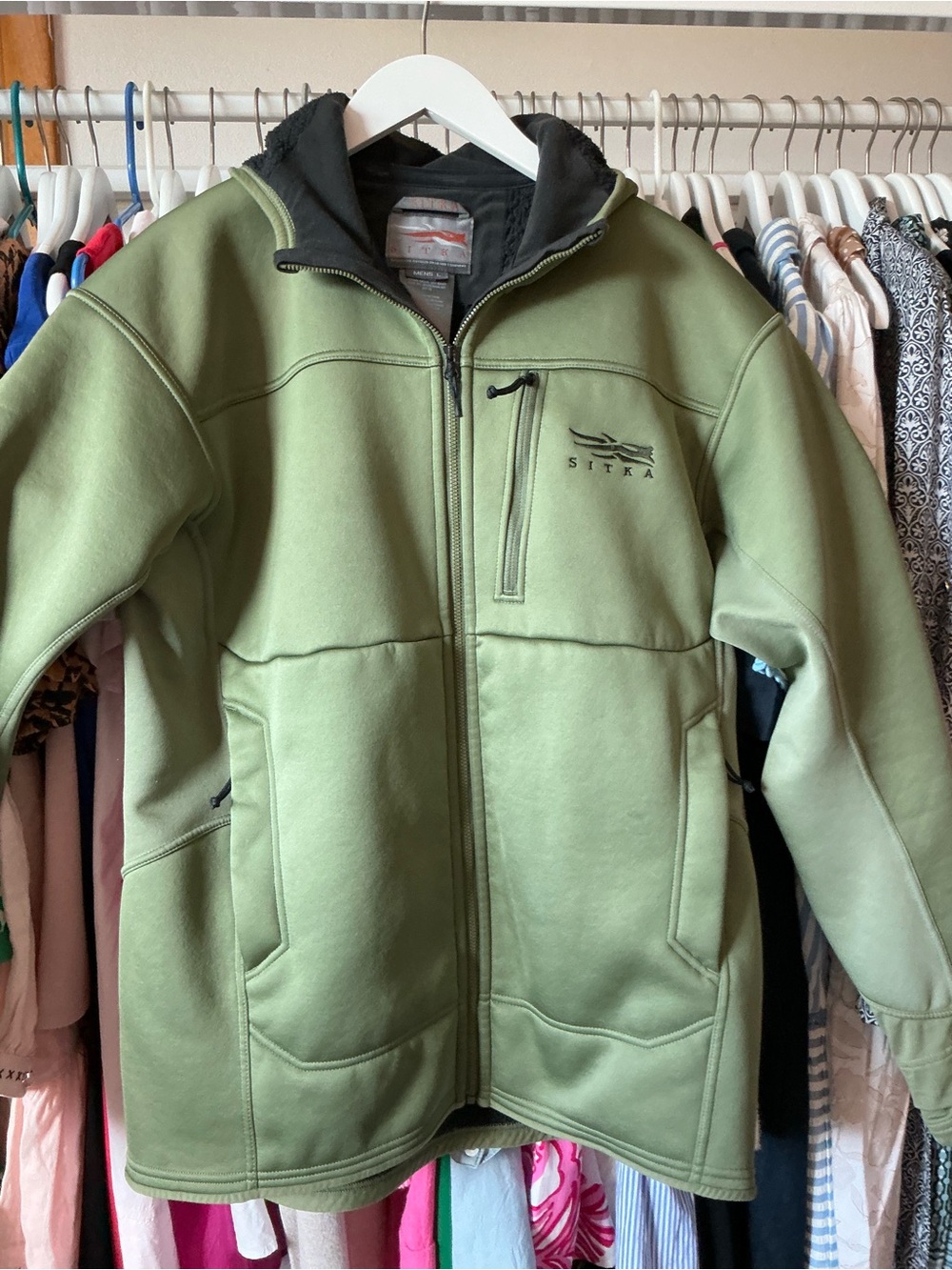 Sitka Men's Green Softshell Jacket with Hood size large
